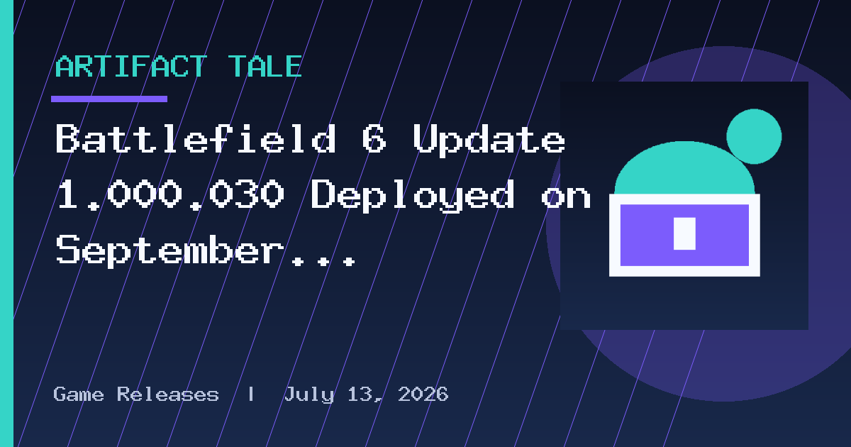 Battlefield 6 Update 1.000.030 Deployed on September 15